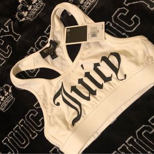 NWT JUICY COUTURE BLACK LABEL SIZE XS WHITE SPORTS BRA